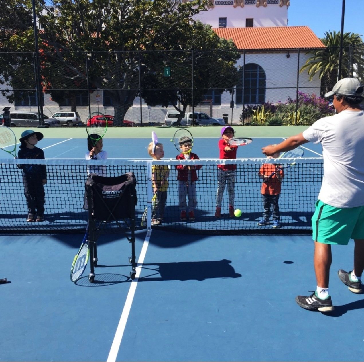 Group drills at the courts